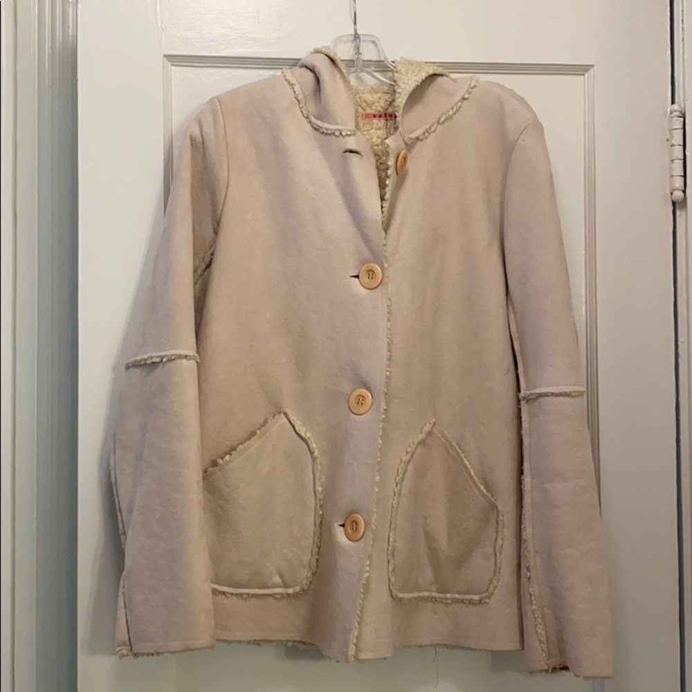 Velvet hooded warm jacket
